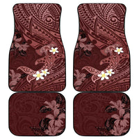 Polynesia Hammerhead Shark Car Mats Tropical Flowers Tribal Pattern Oxblood LT05 - Polynesian Pride