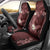 Polynesia Hammerhead Shark Car Seat Cover Tropical Flowers Tribal Pattern Oxblood