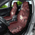 Polynesia Hammerhead Shark Car Seat Cover Tropical Flowers Tribal Pattern Oxblood