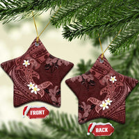 Polynesia Hammerhead Shark Ceramic Ornament Tropical Flowers Tribal Pattern Oxblood LT05 Star Oxblood - Polynesian Pride