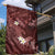 Polynesia Hammerhead Shark Garden Flag Tropical Flowers Tribal Pattern Oxblood