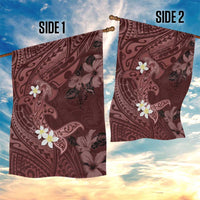 Polynesia Hammerhead Shark Garden Flag Tropical Flowers Tribal Pattern Oxblood LT05 - Polynesian Pride