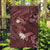 Polynesia Hammerhead Shark Garden Flag Tropical Flowers Tribal Pattern Oxblood