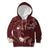 Polynesia Hammerhead Shark Kid Hoodie Tropical Flowers Tribal Pattern Oxblood