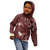 Polynesia Hammerhead Shark Kid Hoodie Tropical Flowers Tribal Pattern Oxblood