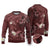 Polynesia Hammerhead Shark Ugly Christmas Sweater Tropical Flowers Tribal Pattern Oxblood