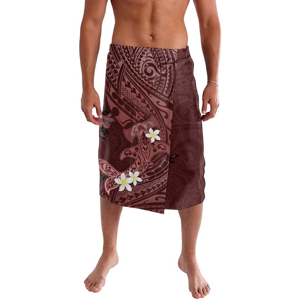 Polynesia Hammerhead Shark Lavalava Tropical Flowers Tribal Pattern Oxblood LT05 Oxblood - Polynesian Pride