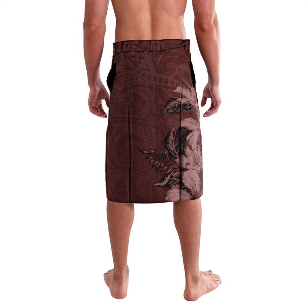 Polynesia Hammerhead Shark Lavalava Tropical Flowers Tribal Pattern Oxblood LT05 - Polynesian Pride