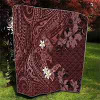Polynesia Hammerhead Shark Quilt Tropical Flowers Tribal Pattern Oxblood
