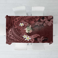 Polynesia Hammerhead Shark Tablecloth Tropical Flowers Tribal Pattern Oxblood LT05 Oxblood - Polynesian Pride