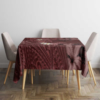Polynesia Hammerhead Shark Tablecloth Tropical Flowers Tribal Pattern Oxblood LT05 - Polynesian Pride