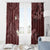 Polynesia Hammerhead Shark Window Curtain Tropical Flowers Tribal Pattern Oxblood