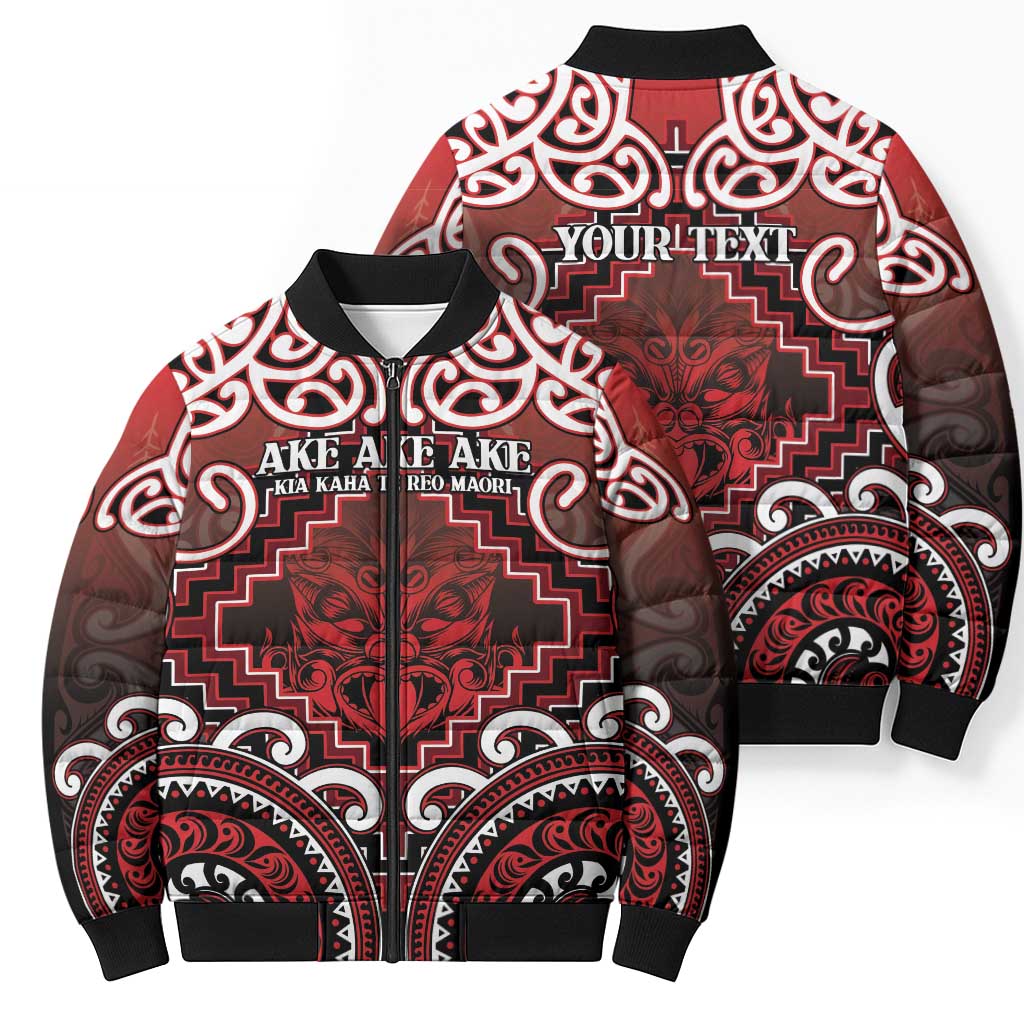 Personalised New Zealand Aotearoa Bomber Puffer Jacket Te Reo Maori Ake Ake Ake - Polynesian Pride