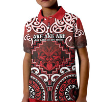 Personalised New Zealand Aotearoa Kid Polo Shirt Te Reo Maori Ake Ake Ake - Polynesian Pride