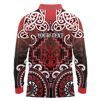 Personalised New Zealand Aotearoa Long Sleeve Polo Shirt Te Reo Maori Ake Ake Ake - Polynesian Pride