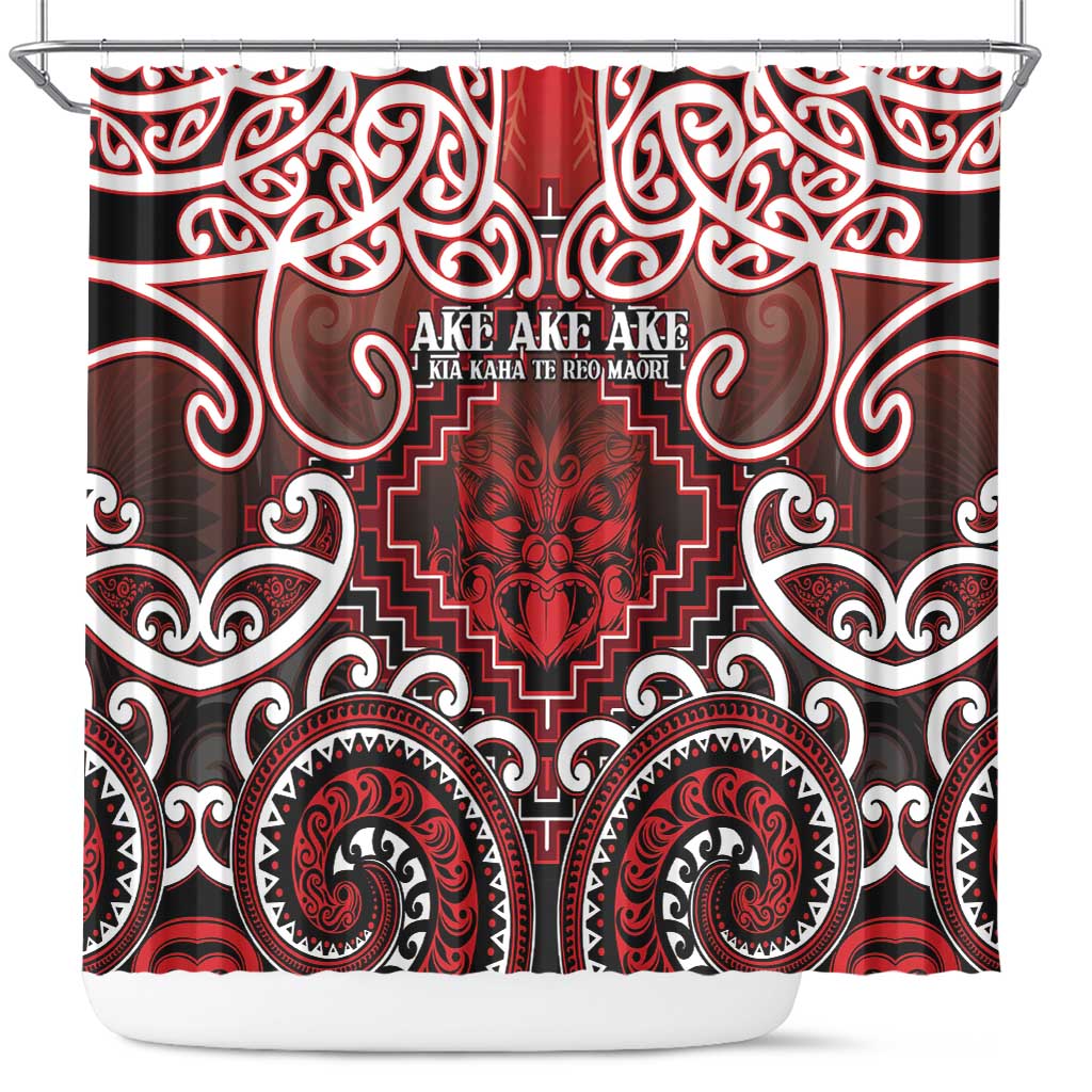 New Zealand Aotearoa Shower Curtain Te Reo Maori Ake Ake Ake - Polynesian Pride