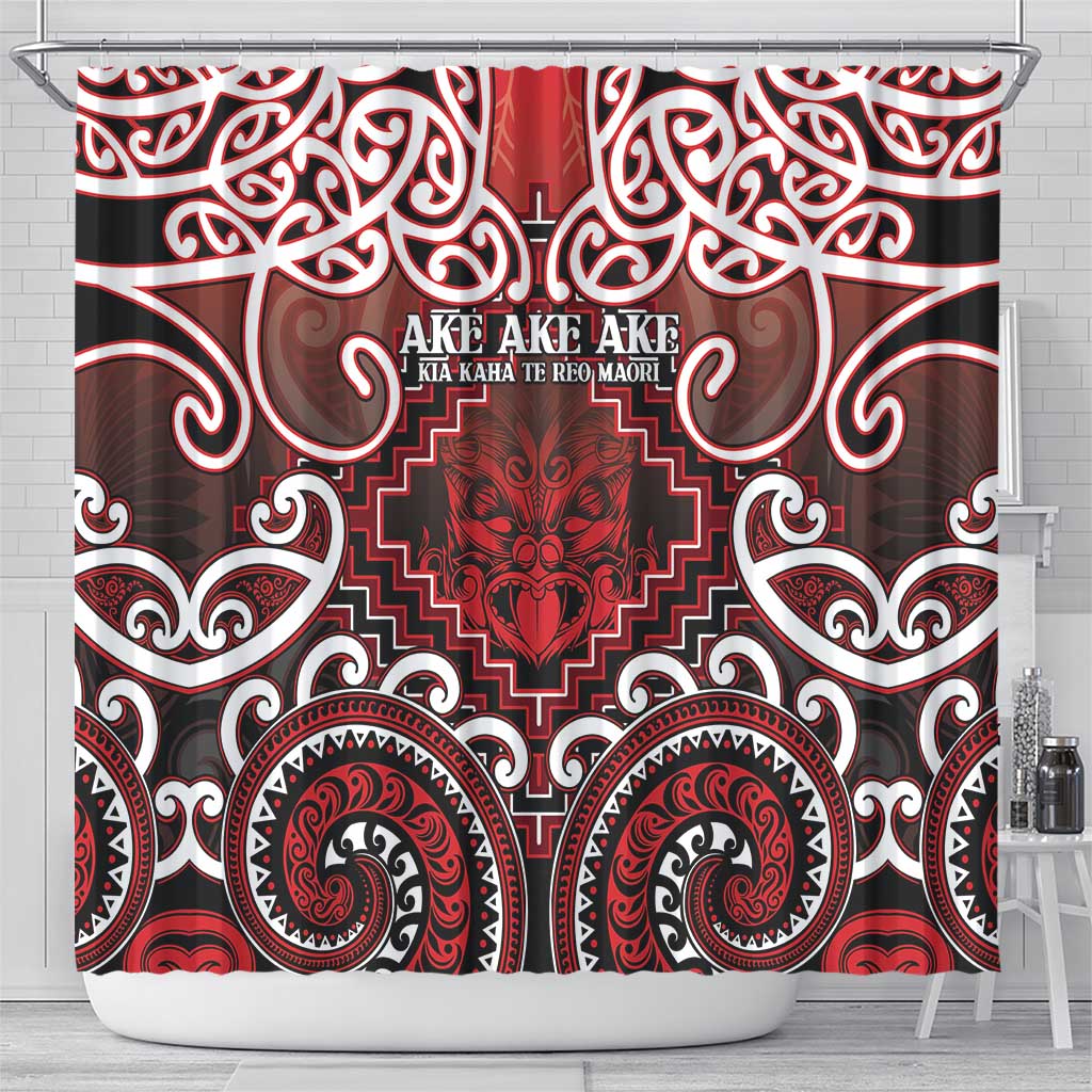 New Zealand Aotearoa Shower Curtain Te Reo Maori Ake Ake Ake - Polynesian Pride