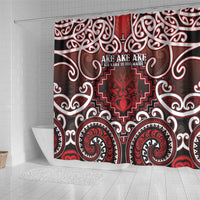 New Zealand Aotearoa Shower Curtain Te Reo Maori Ake Ake Ake - Polynesian Pride