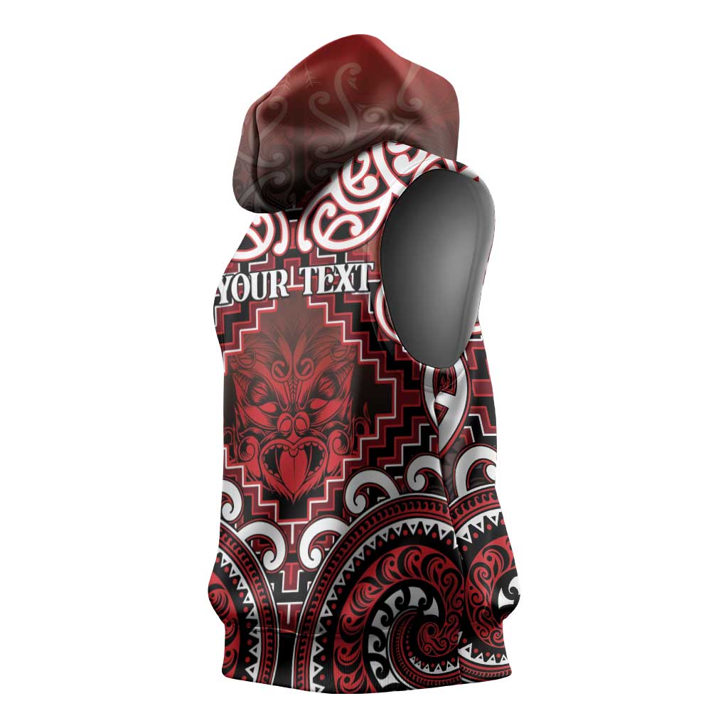 Personalised New Zealand Aotearoa Sleeveless Hoodie Te Reo Maori Ake Ake Ake - Polynesian Pride