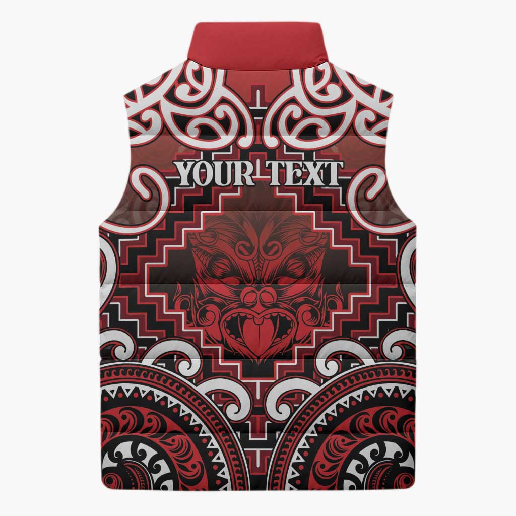 Personalised New Zealand Aotearoa Sleeveless Puffer Jacket Te Reo Maori Ake Ake Ake - Polynesian Pride