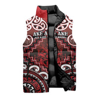 Personalised New Zealand Aotearoa Sleeveless Puffer Jacket Te Reo Maori Ake Ake Ake - Polynesian Pride