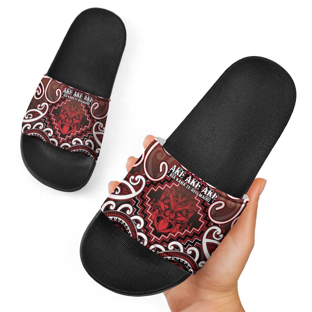 New Zealand Aotearoa Slide Sandals Te Reo Maori Ake Ake Ake - Polynesian Pride