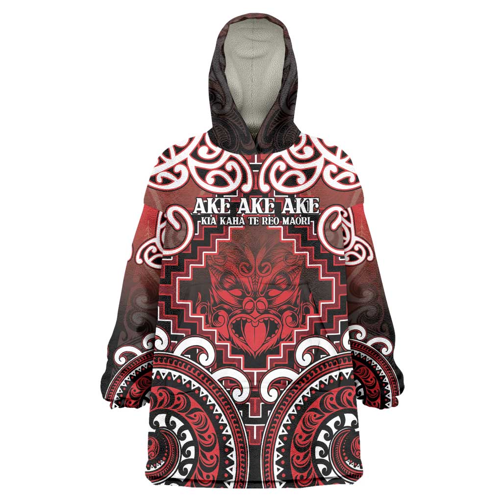 Personalised New Zealand Aotearoa Wearable Blanket Hoodie Te Reo Maori Ake Ake Ake - Polynesian Pride