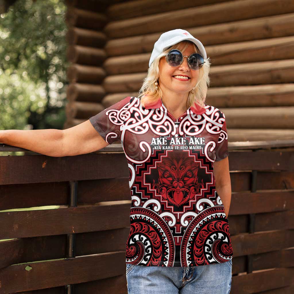 Personalised New Zealand Aotearoa Women Polo Shirt Te Reo Maori Ake Ake Ake - Polynesian Pride