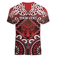 Personalised New Zealand Aotearoa Women V-Neck T-Shirt Te Reo Maori Ake Ake Ake - Polynesian Pride