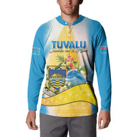 Personalised Tuvalu Independence Day Button Sweatshirt Tuvalu Mo Te Atua - Polynesian Pride