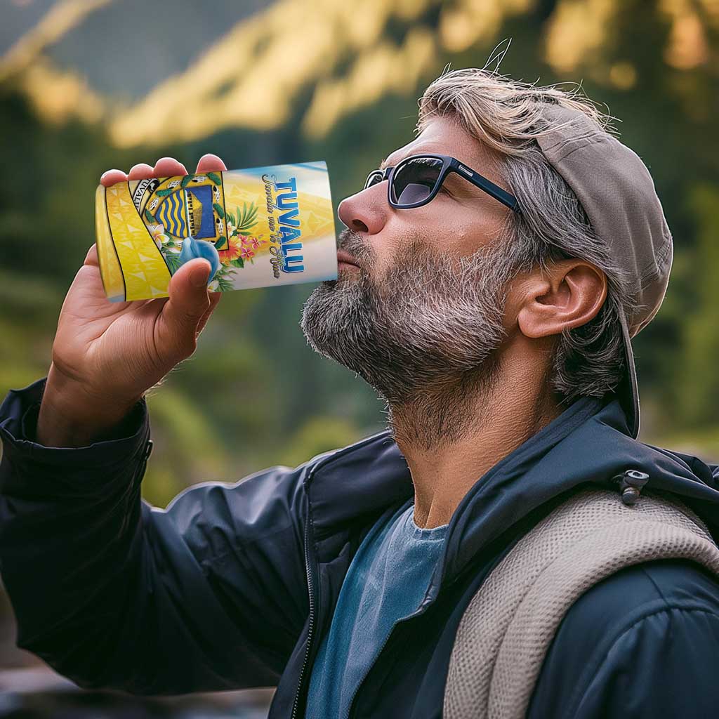 Personalised Tuvalu Independence Day 4 in 1 Can Cooler Tumbler Tuvalu Mo Te Atua - Polynesian Pride