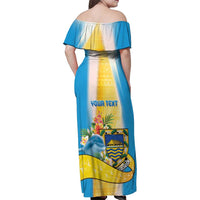 Personalised Tuvalu Independence Day Family Matching Off Shoulder Maxi Dress and Hawaiian Shirt Tuvalu Mo Te Atua - Polynesian Pride