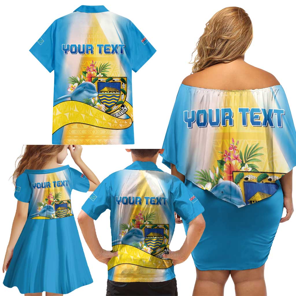 Personalised Tuvalu Independence Day Family Matching Off Shoulder Short Dress and Hawaiian Shirt Tuvalu Mo Te Atua - Polynesian Pride