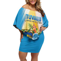 Personalised Tuvalu Independence Day Family Matching Off Shoulder Short Dress and Hawaiian Shirt Tuvalu Mo Te Atua - Polynesian Pride