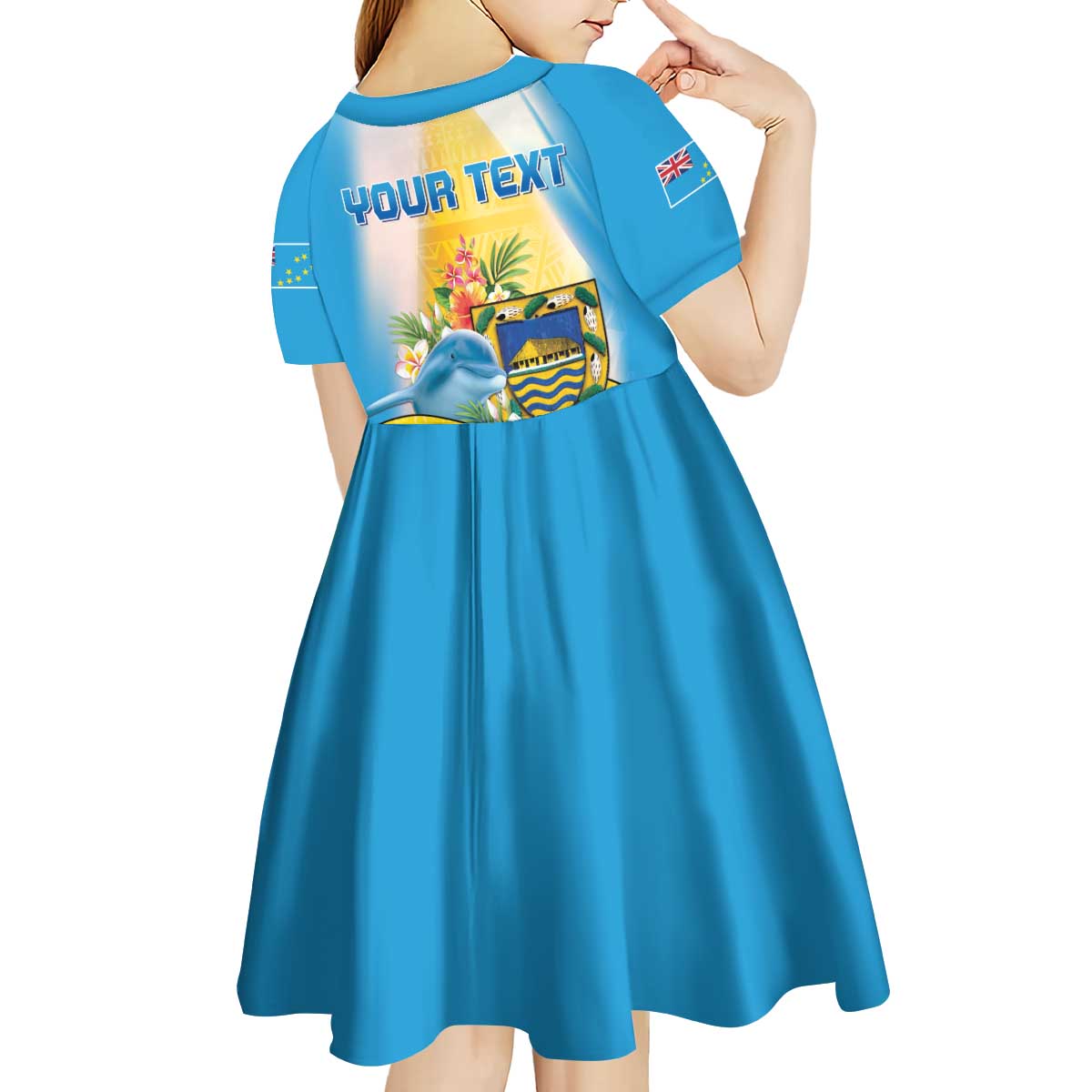 Personalised Tuvalu Independence Day Kid Short Sleeve Dress Tuvalu Mo Te Atua - Polynesian Pride