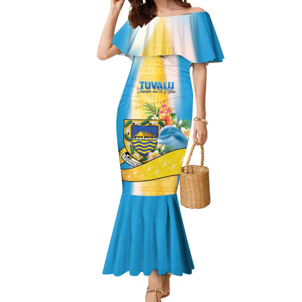 Personalised Tuvalu Independence Day Mermaid Dress Tuvalu Mo Te Atua - Polynesian Pride