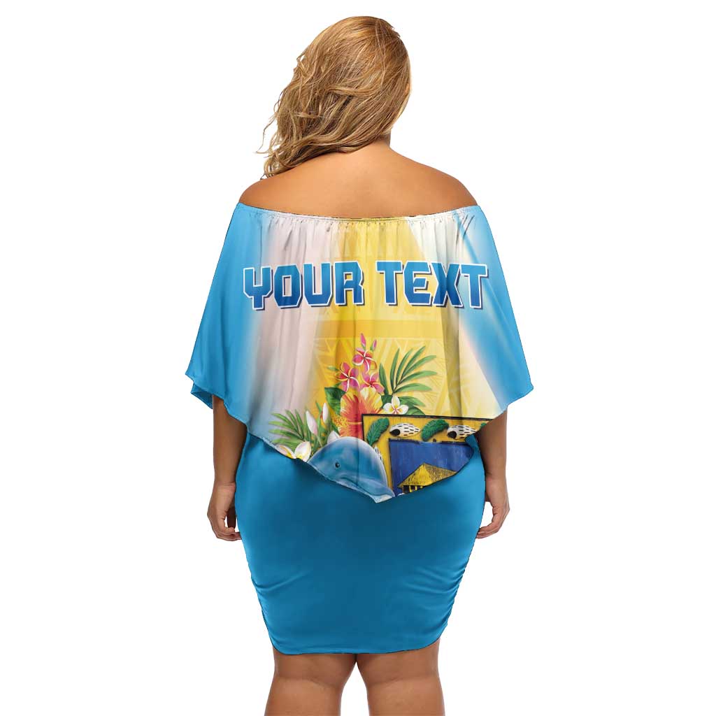 Personalised Tuvalu Independence Day Off Shoulder Short Dress Tuvalu Mo Te Atua - Polynesian Pride