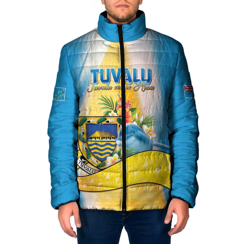 Personalised Tuvalu Independence Day Padded Jacket Tuvalu Mo Te Atua - Polynesian Pride