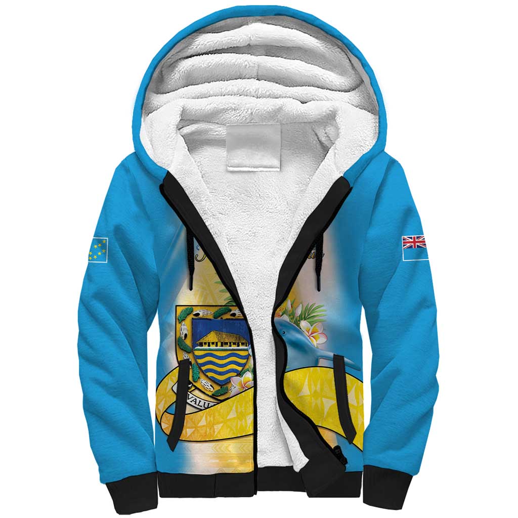 Personalised Tuvalu Independence Day Sherpa Hoodie Tuvalu Mo Te Atua - Polynesian Pride