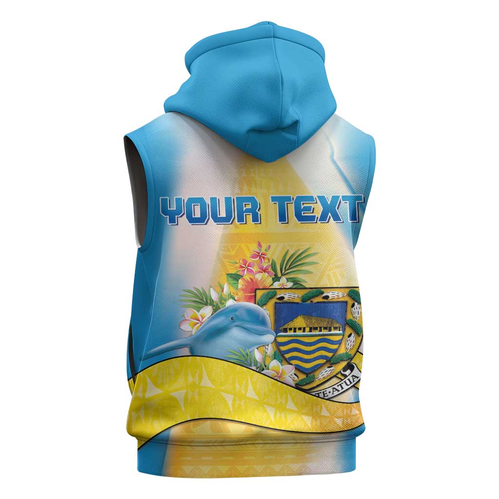 Personalised Tuvalu Independence Day Sleeveless Zip Hoodie Tuvalu Mo Te Atua - Polynesian Pride