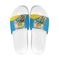 Tuvalu Independence Day Slide Sandals Tuvalu Mo Te Atua - Polynesian Pride