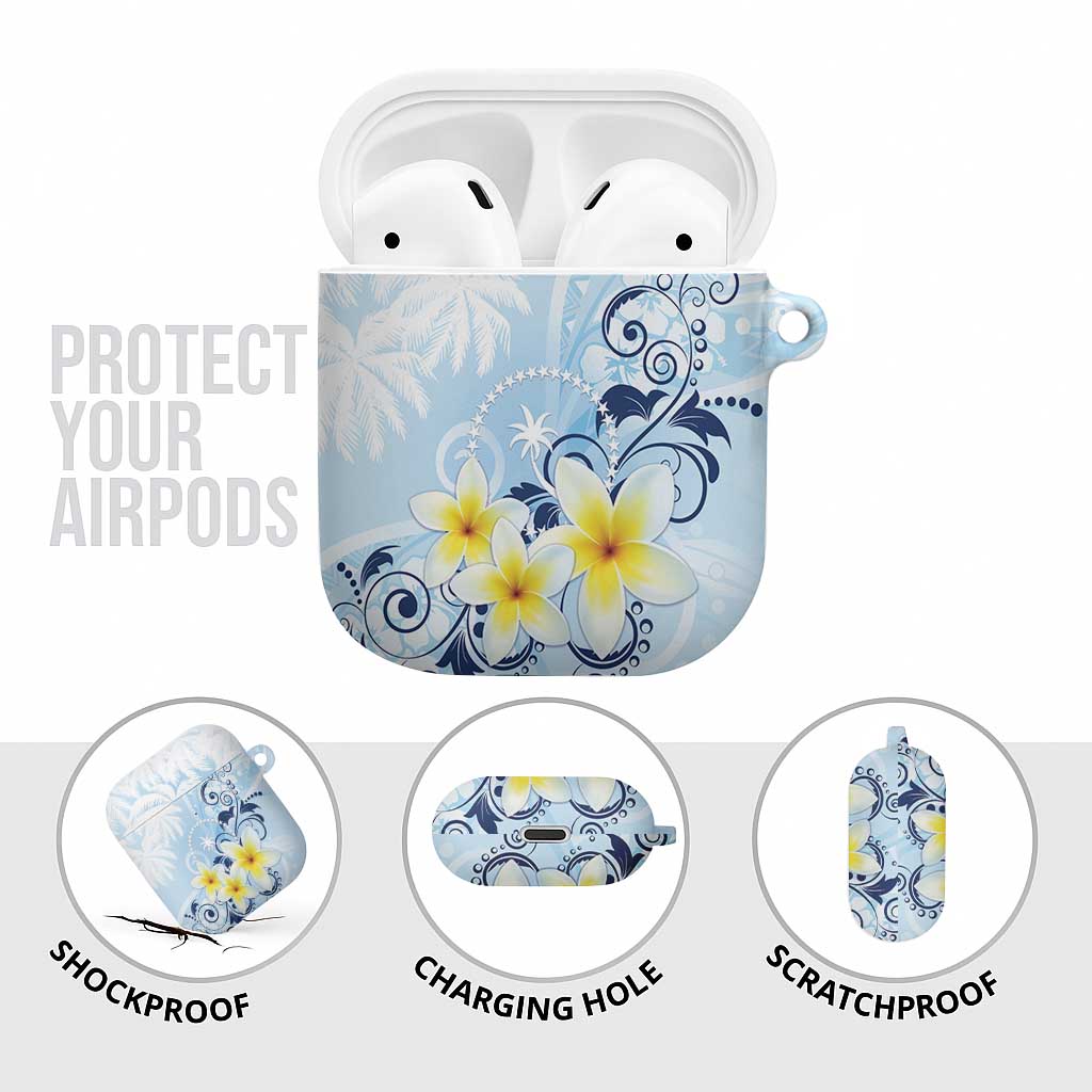 FSM Chuuk Constitution Day AirPods Case Polynesian Curves Plumeria - Polynesian Pride
