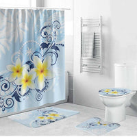 FSM Chuuk Constitution Day Bathroom Set Polynesian Curves Plumeria - Polynesian Pride