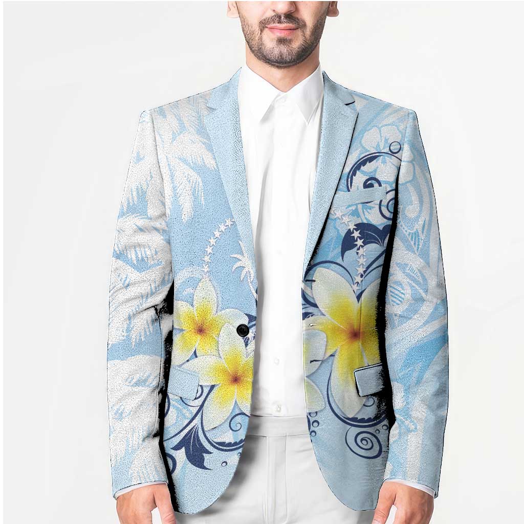 FSM Chuuk Constitution Day Blazer Polynesian Curves Plumeria - Polynesian Pride