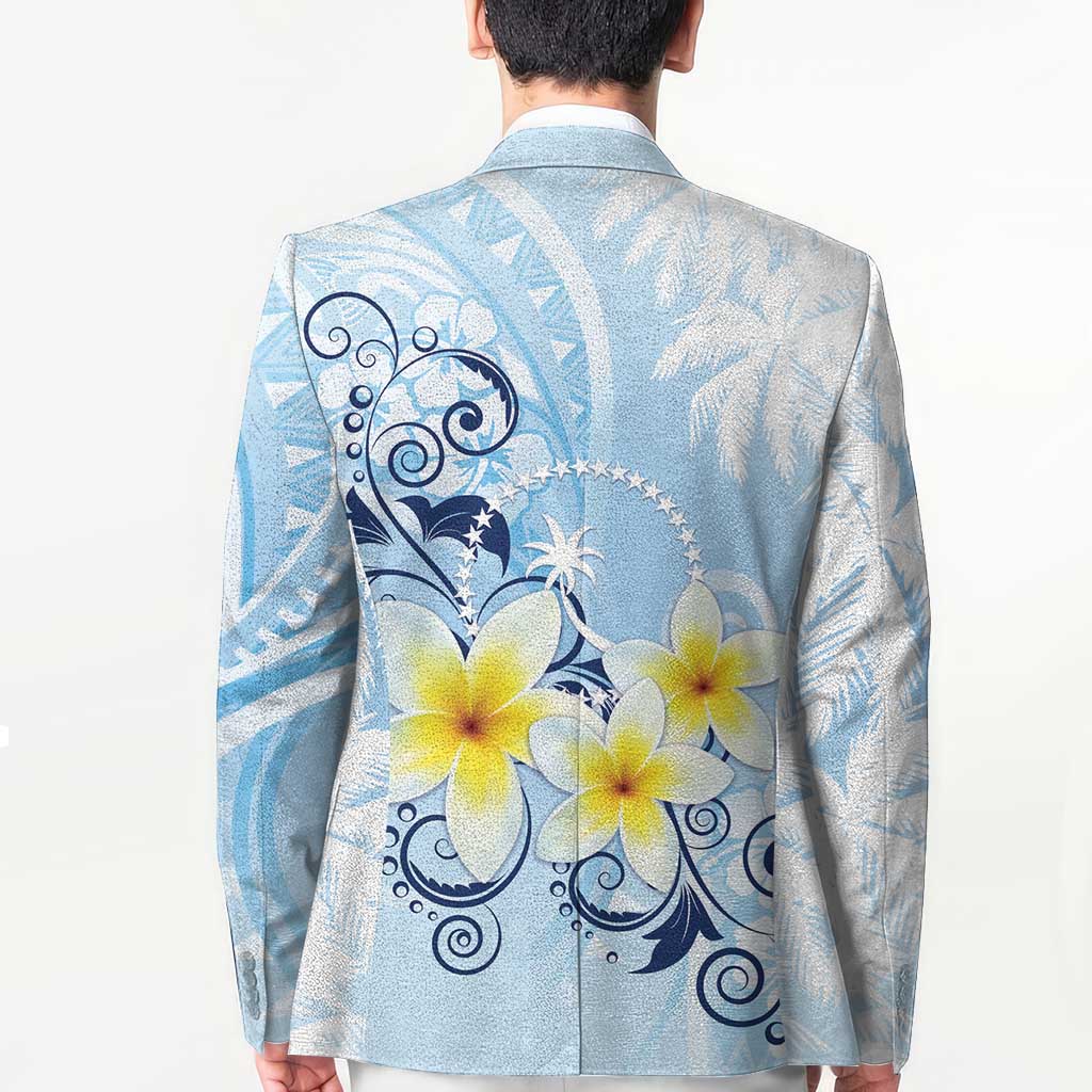FSM Chuuk Constitution Day Blazer Polynesian Curves Plumeria - Polynesian Pride