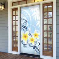 FSM Chuuk Constitution Day Door Cover Polynesian Curves Plumeria - Polynesian Pride