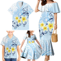 FSM Chuuk Constitution Day Family Matching Mermaid Dress and Hawaiian Shirt Polynesian Curves Plumeria - Polynesian Pride