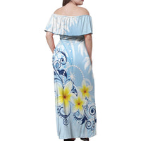 FSM Chuuk Constitution Day Family Matching Off Shoulder Maxi Dress and Hawaiian Shirt Polynesian Curves Plumeria - Polynesian Pride