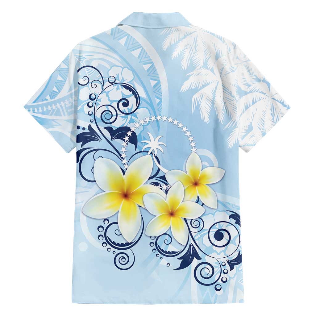 FSM Chuuk Constitution Day Family Matching Summer Maxi Dress and Hawaiian Shirt Polynesian Curves Plumeria - Polynesian Pride