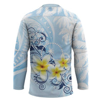 FSM Chuuk Constitution Day Hockey Jersey Polynesian Curves Plumeria - Polynesian Pride